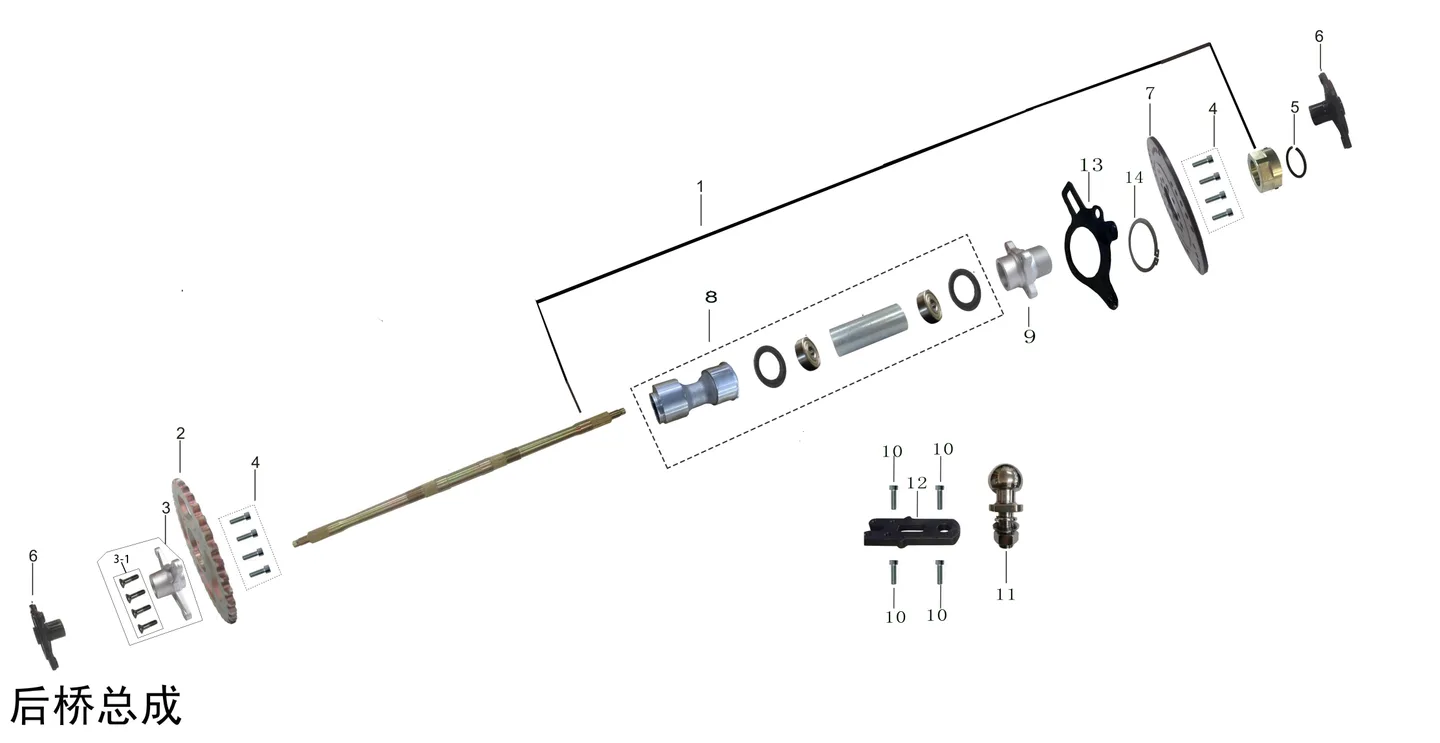 Diagram — Rear axle assy