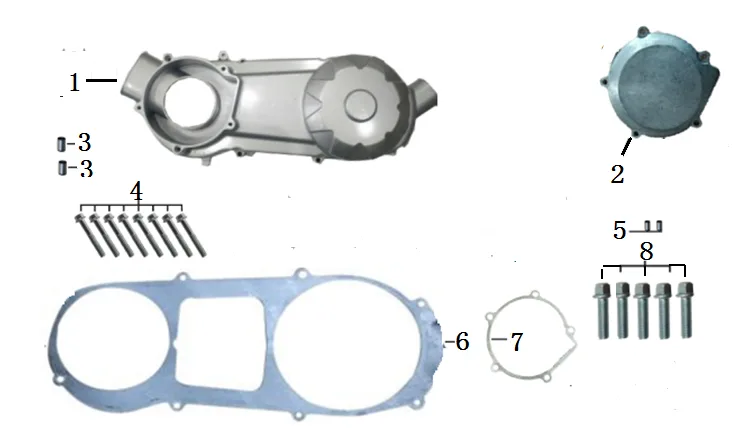 Схема — Ліва кришка картеру