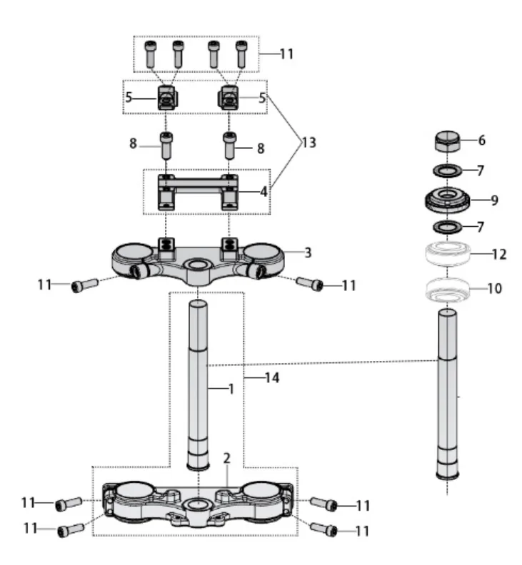 Diagram — Triple clamp