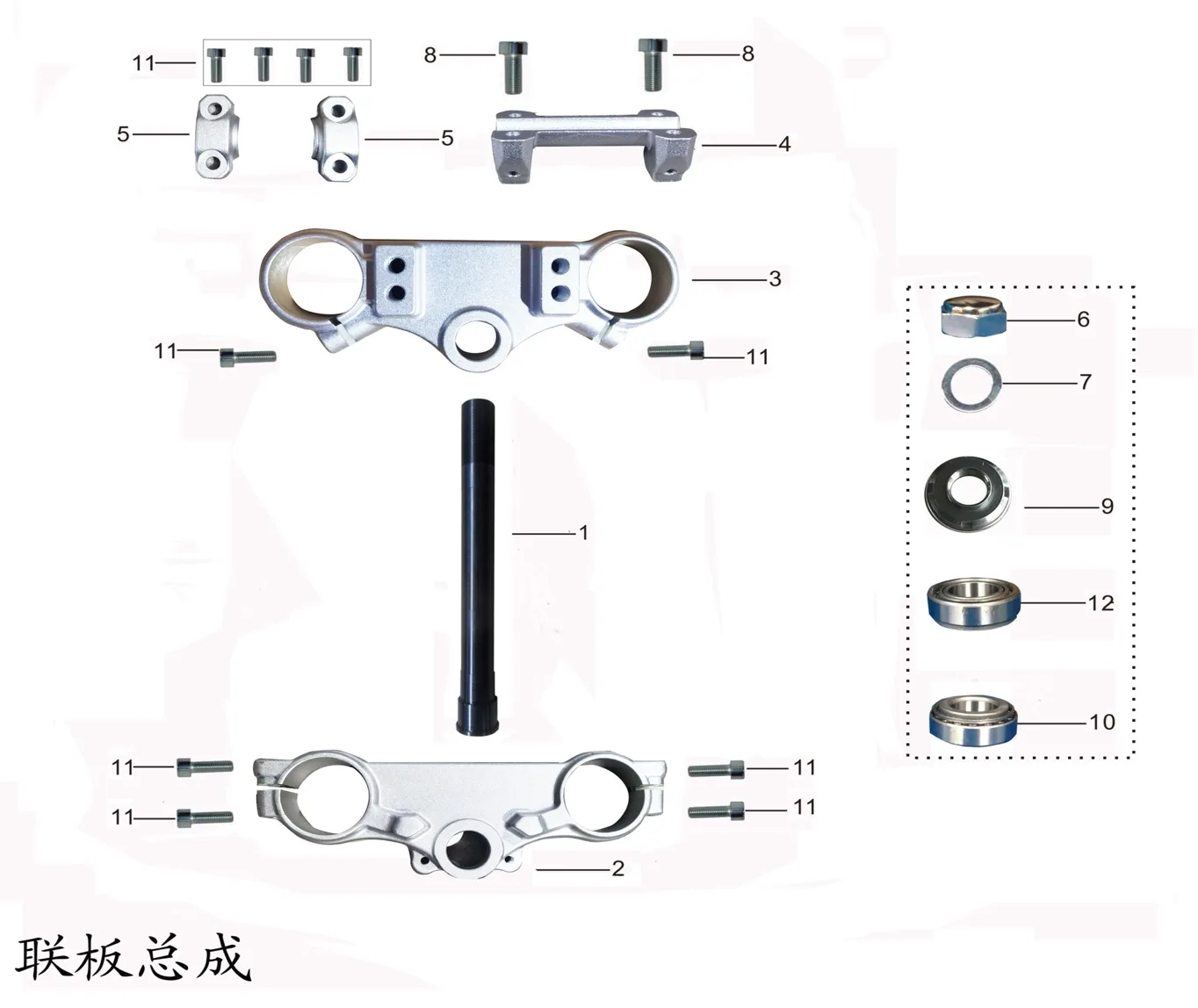 Diagram — Triple clamps assy